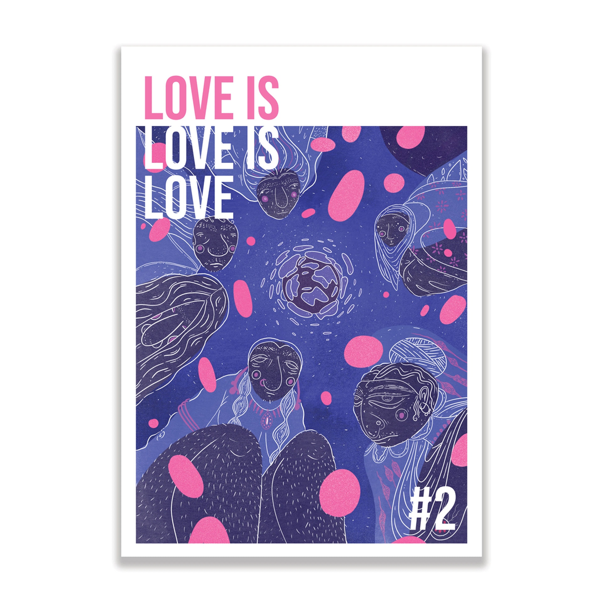 The second issue of bi art anthology Love is love is love featuring cover art by Isma Gul Hasan.