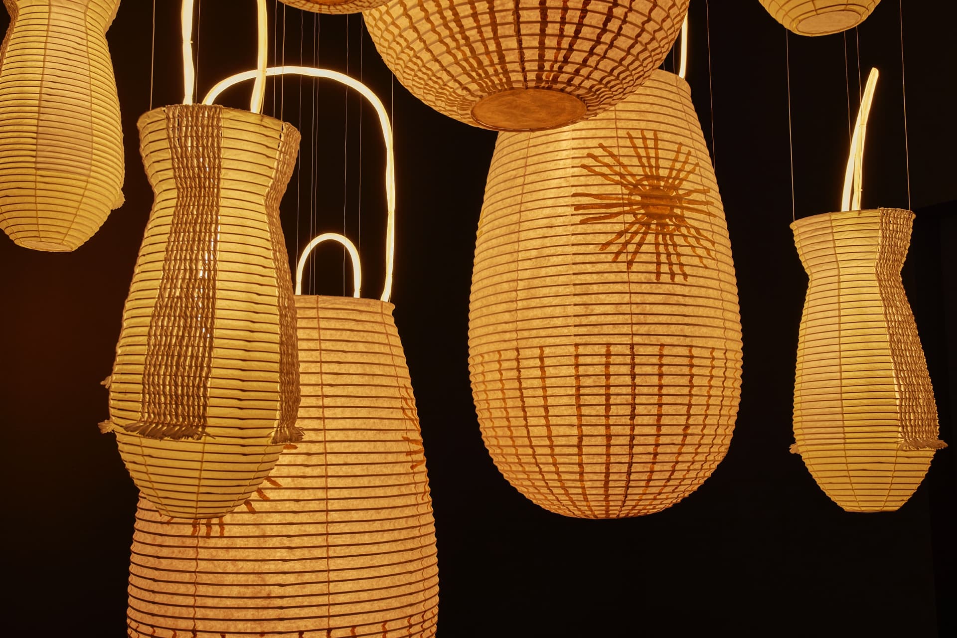Installation view of Jenna Lee and Kojima Shouten’s Balarr (To become light) 2023 on display as part of the Melbourne Now exhibition at The Ian Potter Centre: NGV Australia, Melbourne from 24 March – 20 August 2023. Image: Sean Fennessy