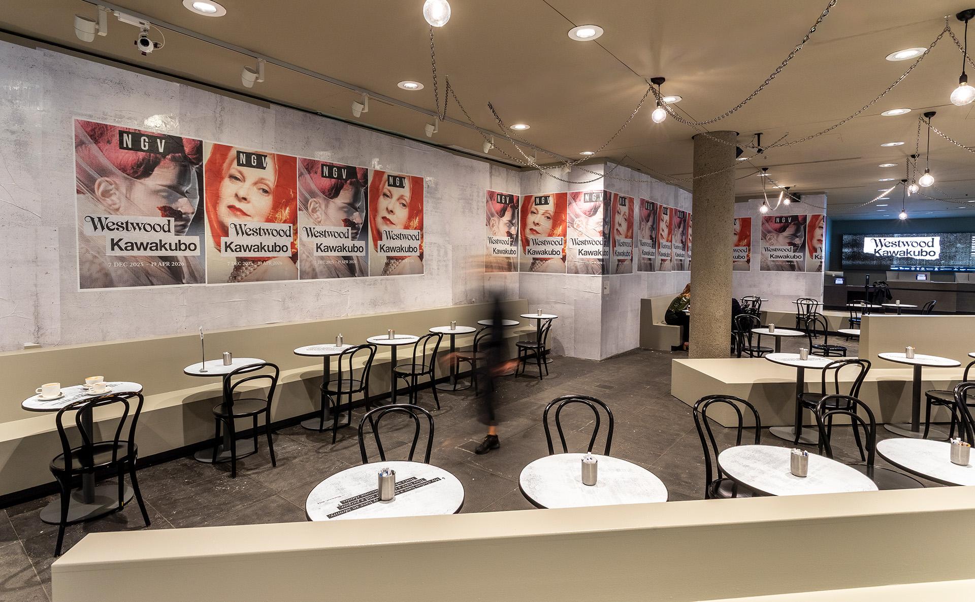 Installation shot of Westwood | Kawakubo: Gallery Kitchen. Photographer: Tobias Titz